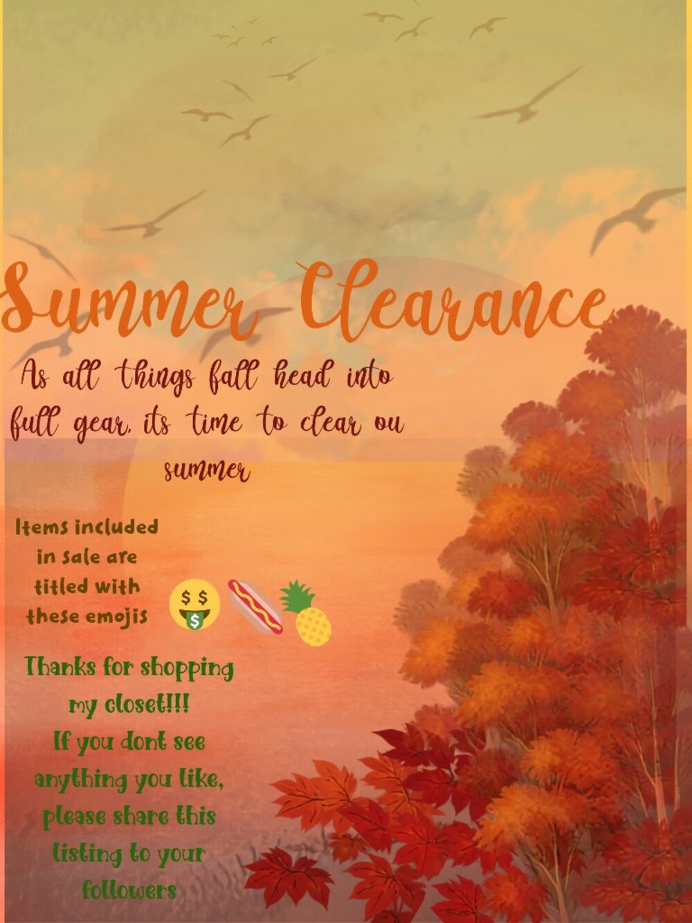 SUMMER CLEARANCE SALE. LOWEST PRICES EVER!!!